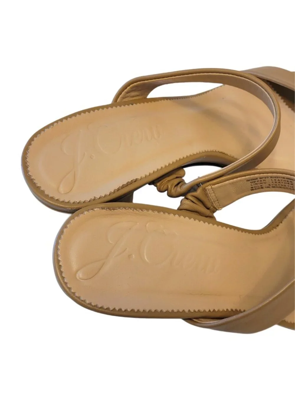 J. Crew Lucie Double Strap Strap Block Heel Sandal in Light Camel